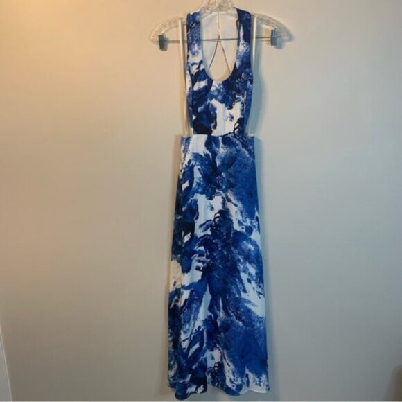 Aritzia Talula Peekaboo Maxi Dress Blue White XS - Picture 5 of 12